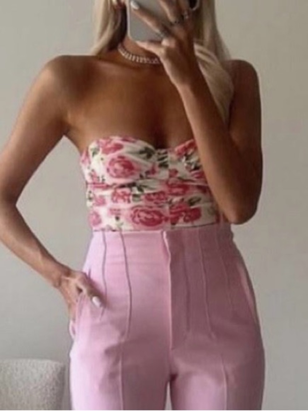 Zara floral Strapless Bustier bodysuit